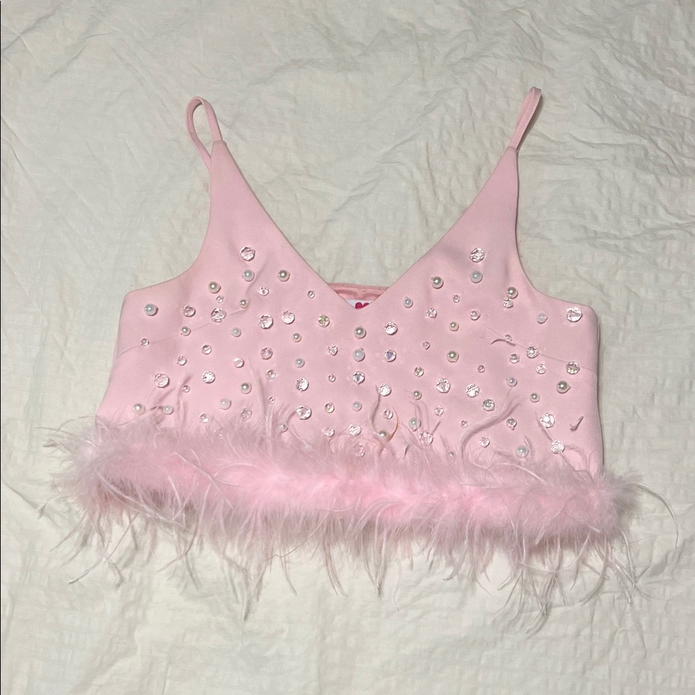 Buddy Love Pink Cropped Tank Top